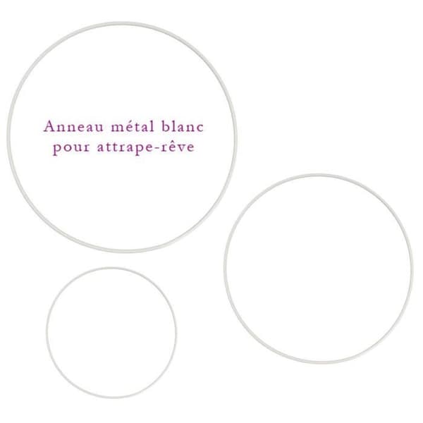 Set med 3 ringar för drömfångare Ø 25 - 30 - 35 cm - MegaCrea White