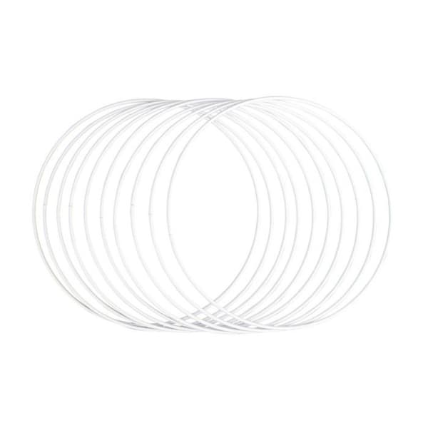 Metallringar - RAYHER - 20cm ø - Vit - Förpackning med 10 delar - Innanvändning