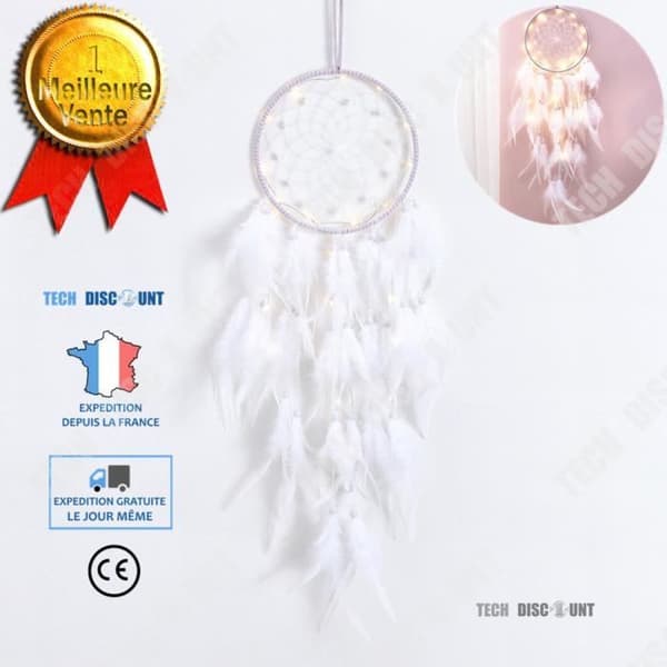 TD® Drömfångare Bil Vit Äkta fjädrar Present Barn Sov Traditionell Sovrum Utomhusdekor Indian Catcher