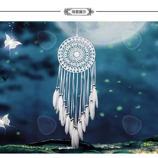 CONFO Original Pure White Knife Dreamcatcher Hem Handgjorda fjädrar Väggdekorationer Dekoration av det vita