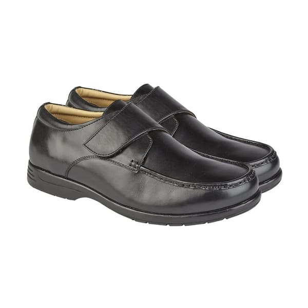 Roamers Mens Leather XXX Extra Wide Touch Fastening Casual Shoe