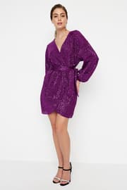 Women / Girl Knit Wrapover Dress