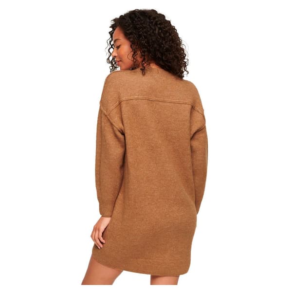 Superdry Långärmad Kort Klänning V Jumper Brun XS Kvinna