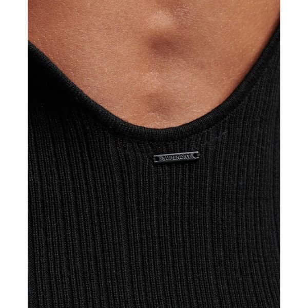 Superdry Långärmad Kort Klänning Backless Bodycon Svart S Kvinna