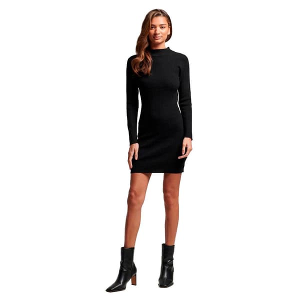 Superdry Långärmad Kort Klänning Backless Bodycon Svart S Kvinna