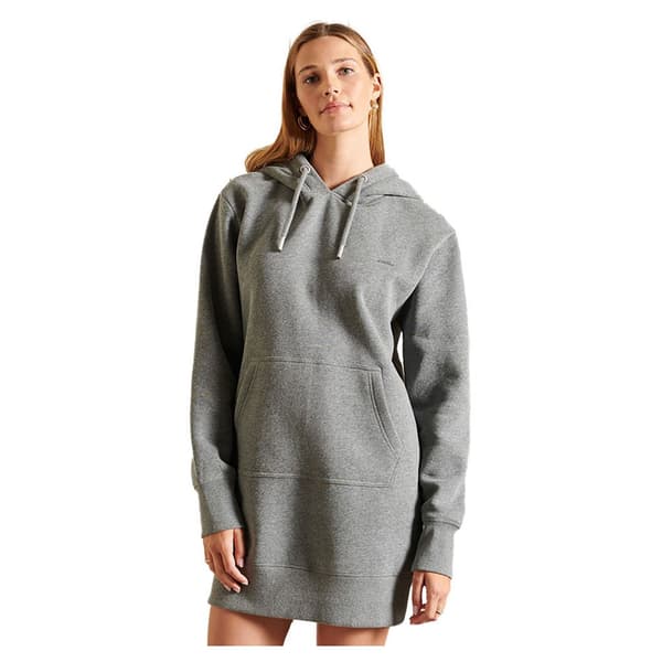 Superdry Klänning Vintage Logo Embroidered Grå XS Kvinna