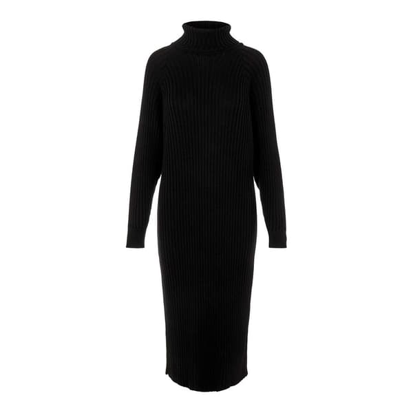 Yas Langærmet Midikjole Mavi Roll Neck Sort M Kvinde