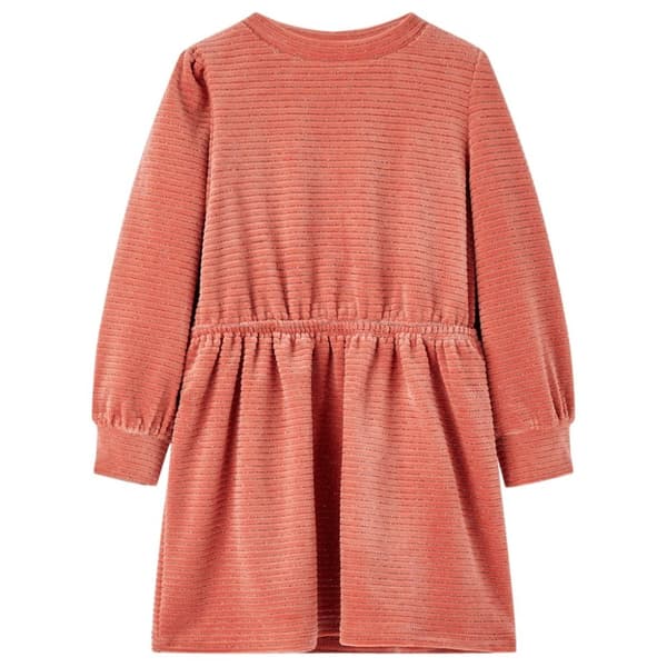 vidaXL Klänning med långa ärmar för barn medium rosa 92
