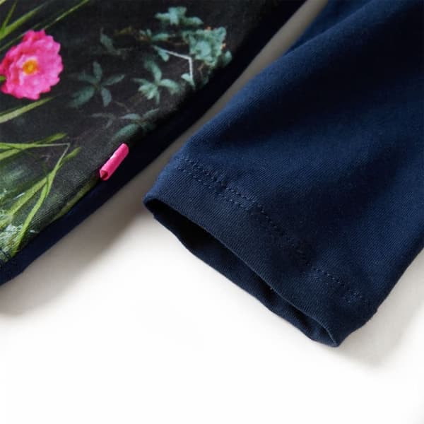 vidaXL Lasten pitkähihainen mekko laivastonsininen 104