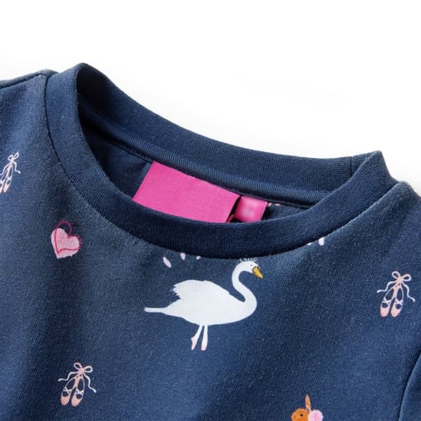 vidaXL Lasten pitkähihainen mekko laivastonsininen 140