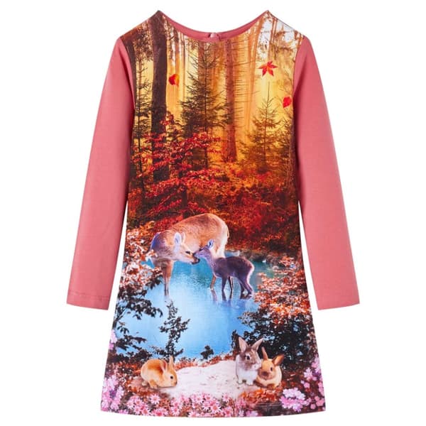 vidaXL Lasten pitkähihainen mekko vanha roosa 116