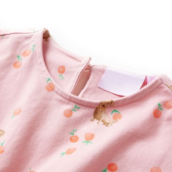 vidaXL Lasten mekko kiristysnyörillä vaaleanoranssi 140