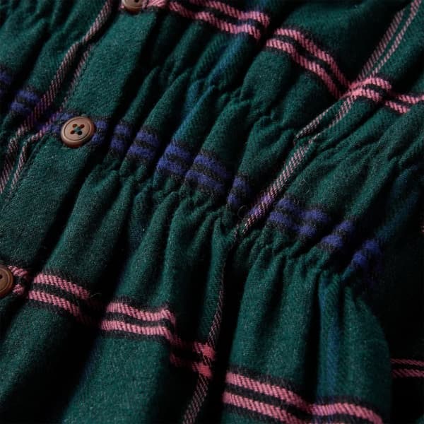 vidaXL Lasten pitkähihainen mekko röyhelöillä tummanvihreä 140