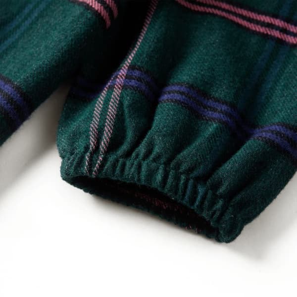 vidaXL Lasten pitkähihainen mekko röyhelöillä tummanvihreä 140