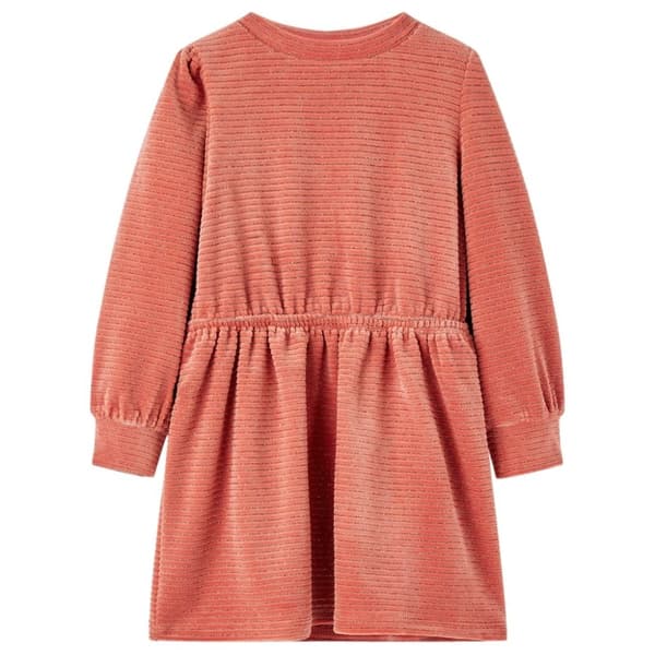 vidaXL Barnekjole med lange ermer medium rosa 128