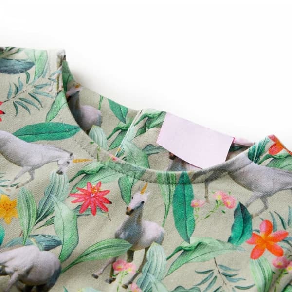 vidaXL Lasten mekko röyhelöhihoilla v.khaki 92