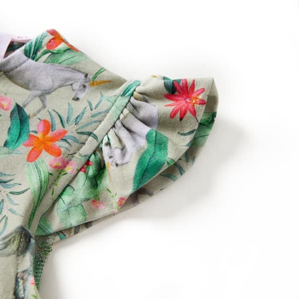 vidaXL Lasten mekko röyhelöhihoilla v.khaki 92