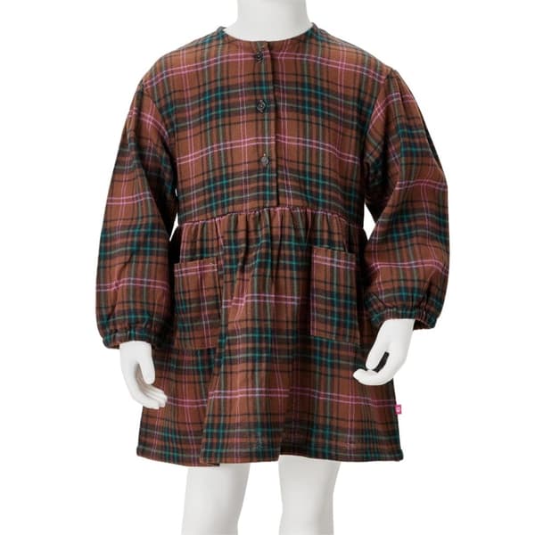 vidaXL Lasten pitkähihainen mekko konjakki 92