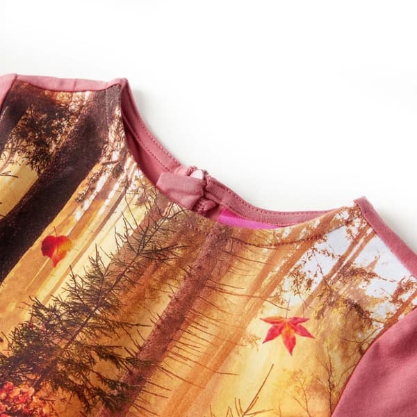 vidaXL Lasten pitkähihainen mekko vanha roosa 140