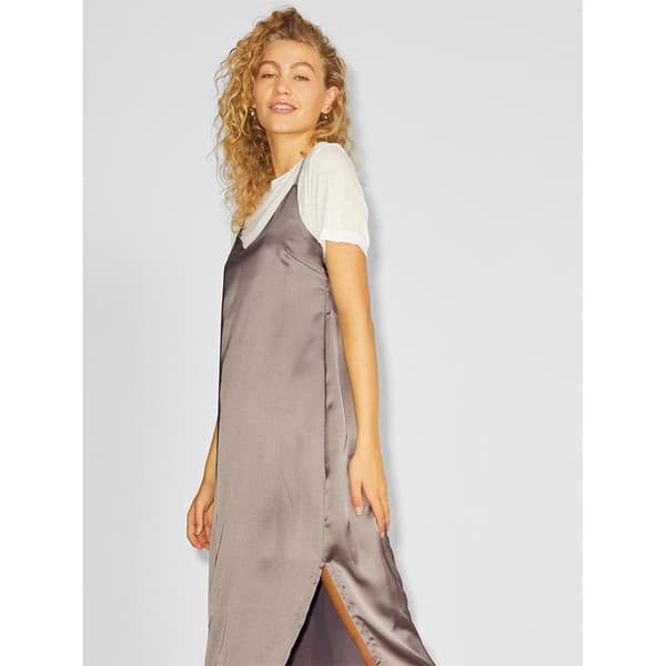 Jack & Jones Tasaton Pitkä Mekko Cleo Satin Pinkki S Nainen
