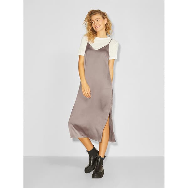 Jack & Jones Tasaton Pitkä Mekko Cleo Satin Pinkki S Nainen