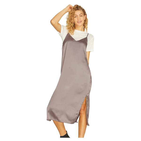 Jack & Jones Tasaton Pitkä Mekko Cleo Satin Pinkki S Nainen