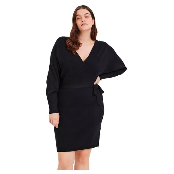 Vero Moda Curve Langærmet Kort Kjole Hollyrem Brun 42-44 Kvinde