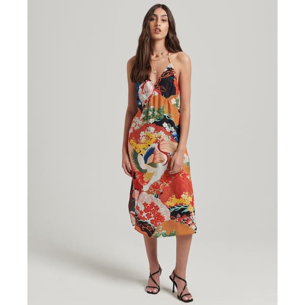 Superdry Klänning Vintage Midi Halter Slip Flerfärgad M Kvinna