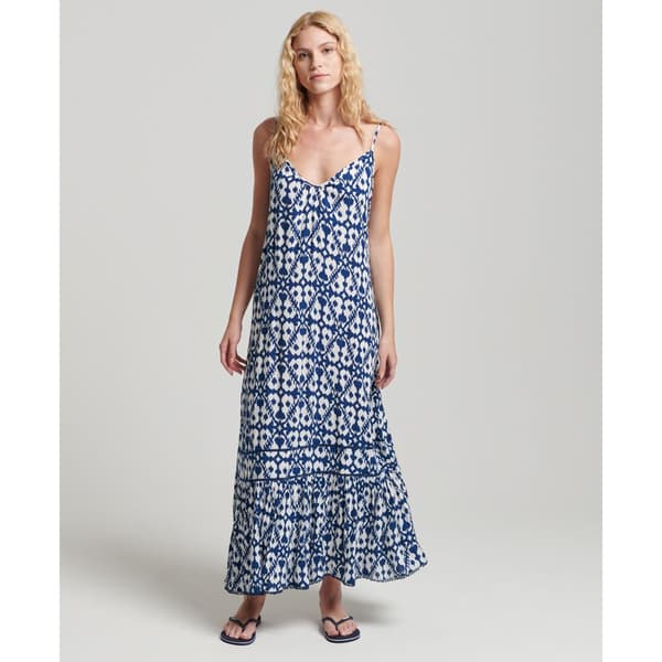 Superdry Klänning Vintage Long Beach Cami Blå L Kvinna