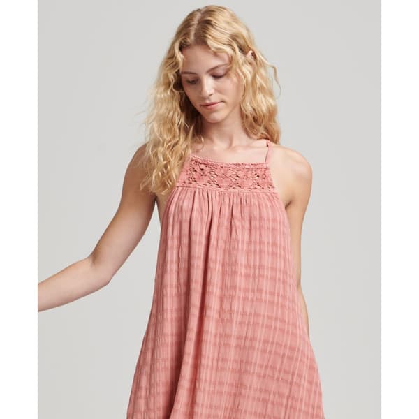 Superdry Pukeutua Vintage Long Halter Cami Pinkki XL Nainen