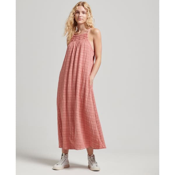 Superdry Pukeutua Vintage Long Halter Cami Pinkki XL Nainen