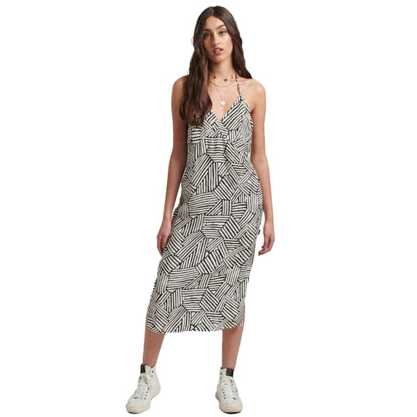 Superdry Klänning Vintage Midi Halter Slip Grå XL Kvinna