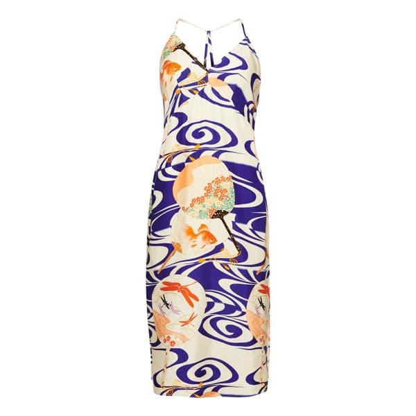 Superdry Klänning Vintage Midi Halter Slip Vit,Blå XL Kvinna