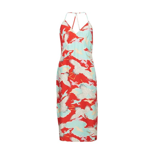Superdry Pukeutua Vintage Midi Halter Slip Punainen XL Nainen