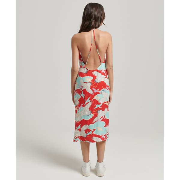 Superdry Pukeutua Vintage Midi Halter Slip Punainen XL Nainen