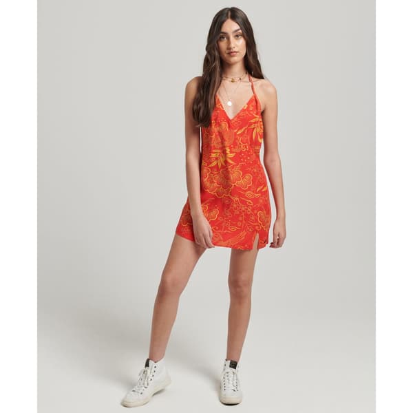 Superdry Klänning Vintage Mini Slip Halter Röd M Kvinna