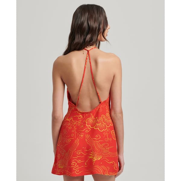 Superdry Klänning Vintage Mini Slip Halter Röd M Kvinna
