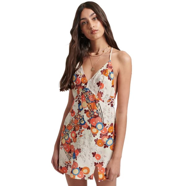 Superdry Klänning Vintage Mini Slip Halter Vit L Kvinna