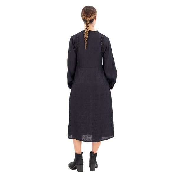 Superdry Langærmet Midikjole Lace Trim Sort L Kvinde