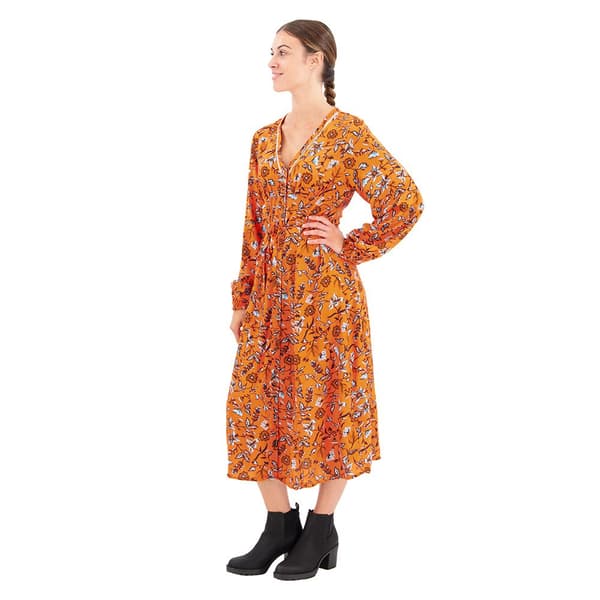 Superdry Lyhythihainen Midi-mekko Printed V Tea Oranssi L Nainen