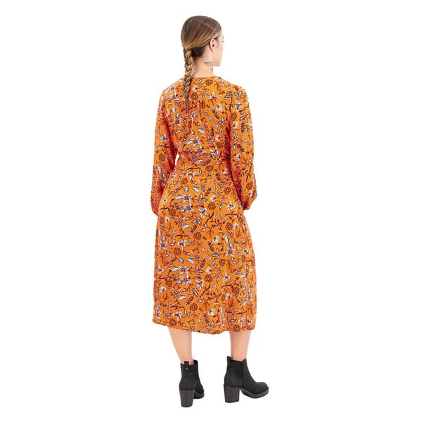 Superdry Lyhythihainen Midi-mekko Printed V Tea Oranssi L Nainen