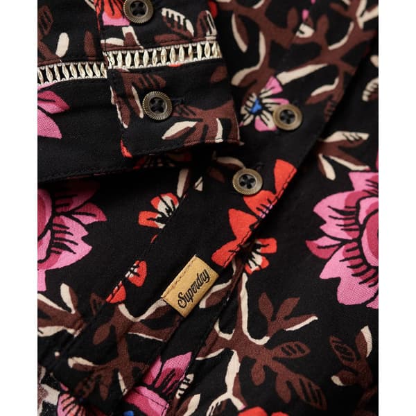 Superdry Långärmad Kort Klänning Printed V Tea Flerfärgad XS Kvinna