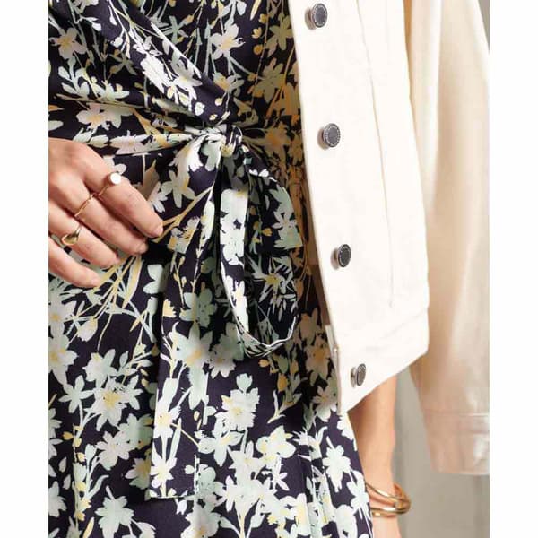 Superdry Klänning Summer Wrap Blå M Kvinna