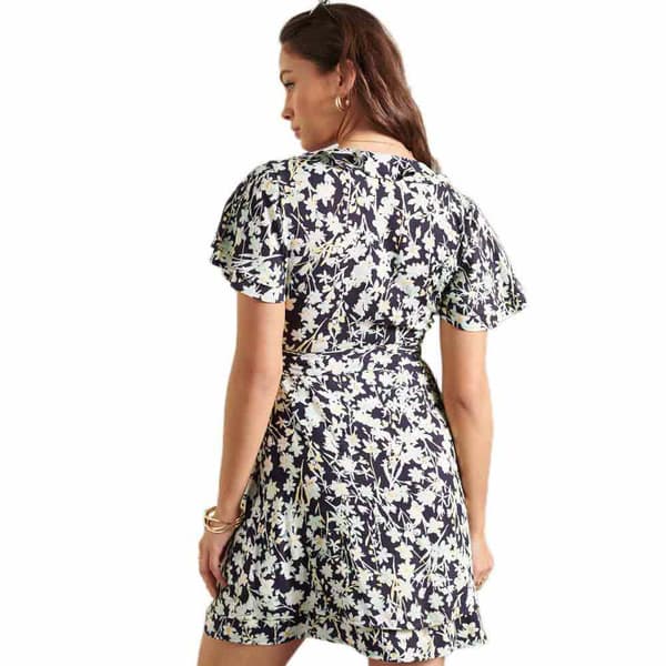 Superdry Klänning Summer Wrap Blå M Kvinna