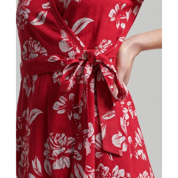 Superdry Klänning Vintage Mini Wrap Röd L Kvinna