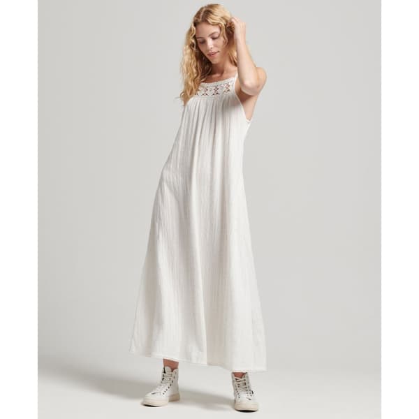 Superdry Klänning Vintage Long Halter Cami Beige S Kvinna