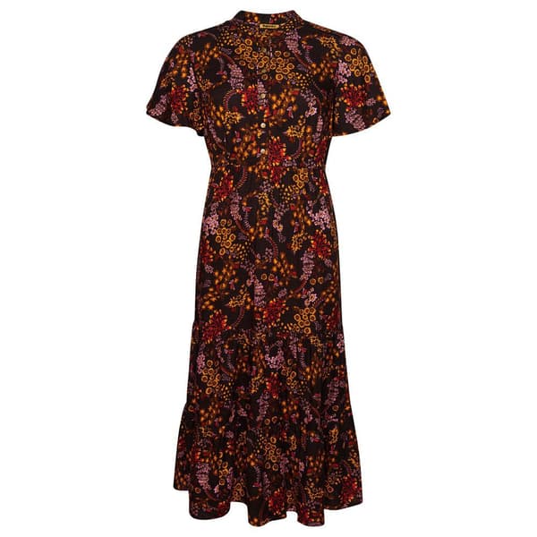Superdry Lyhythihainen Midi-mekko Printed Tiered Ruskea M Nainen