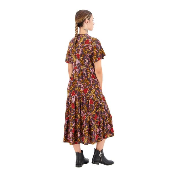 Superdry Lyhythihainen Midi-mekko Printed Tiered Ruskea M Nainen