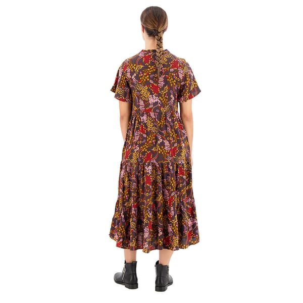 Superdry Lyhythihainen Midi-mekko Printed Tiered Ruskea M Nainen