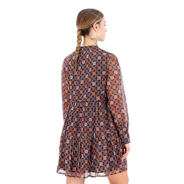 Superdry Langærmet Kort Kjole Tiered Brun XL Kvinde